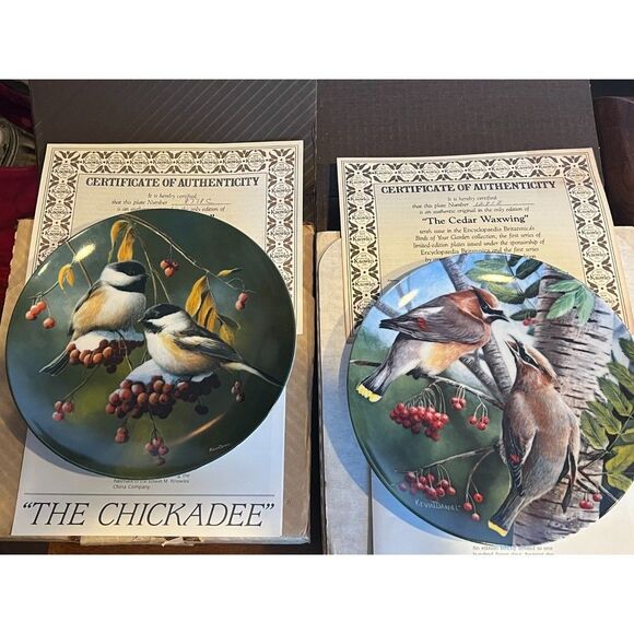 Vintage Knowles China Encyclopedia Britannica Birds of Your Garden Plate set - Picture 8 of 13